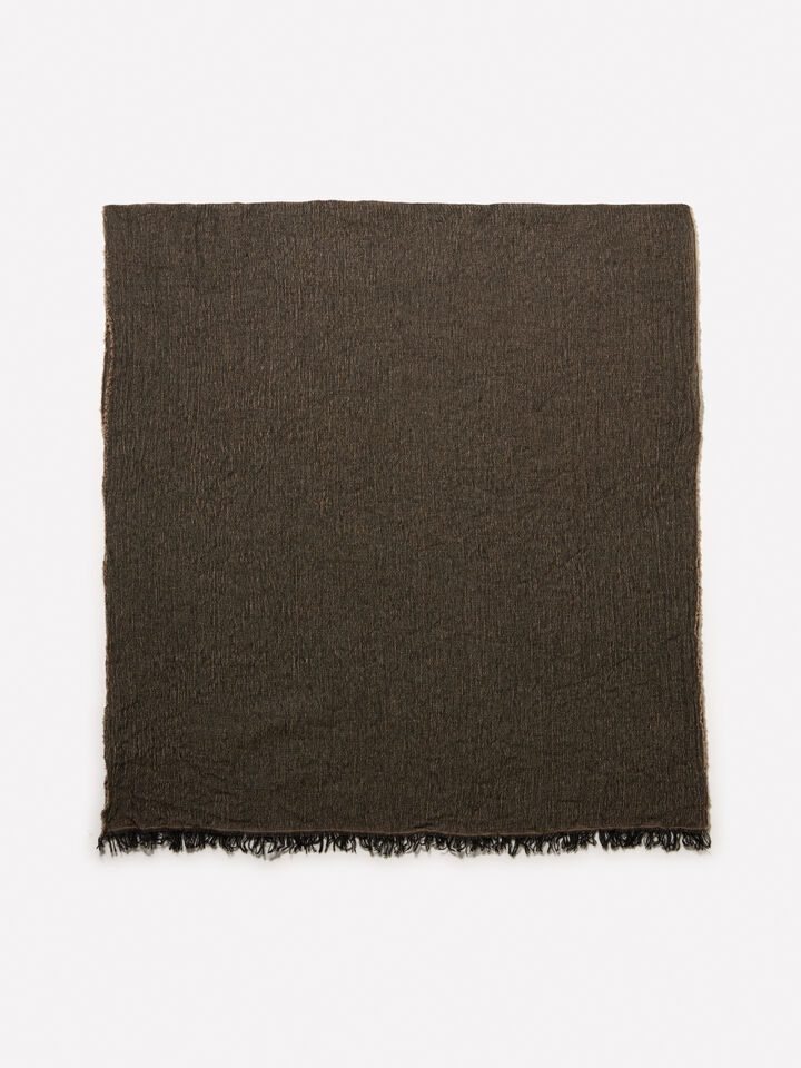 Brown yarn dyed scarf - null - Brown | Sisley image number 1